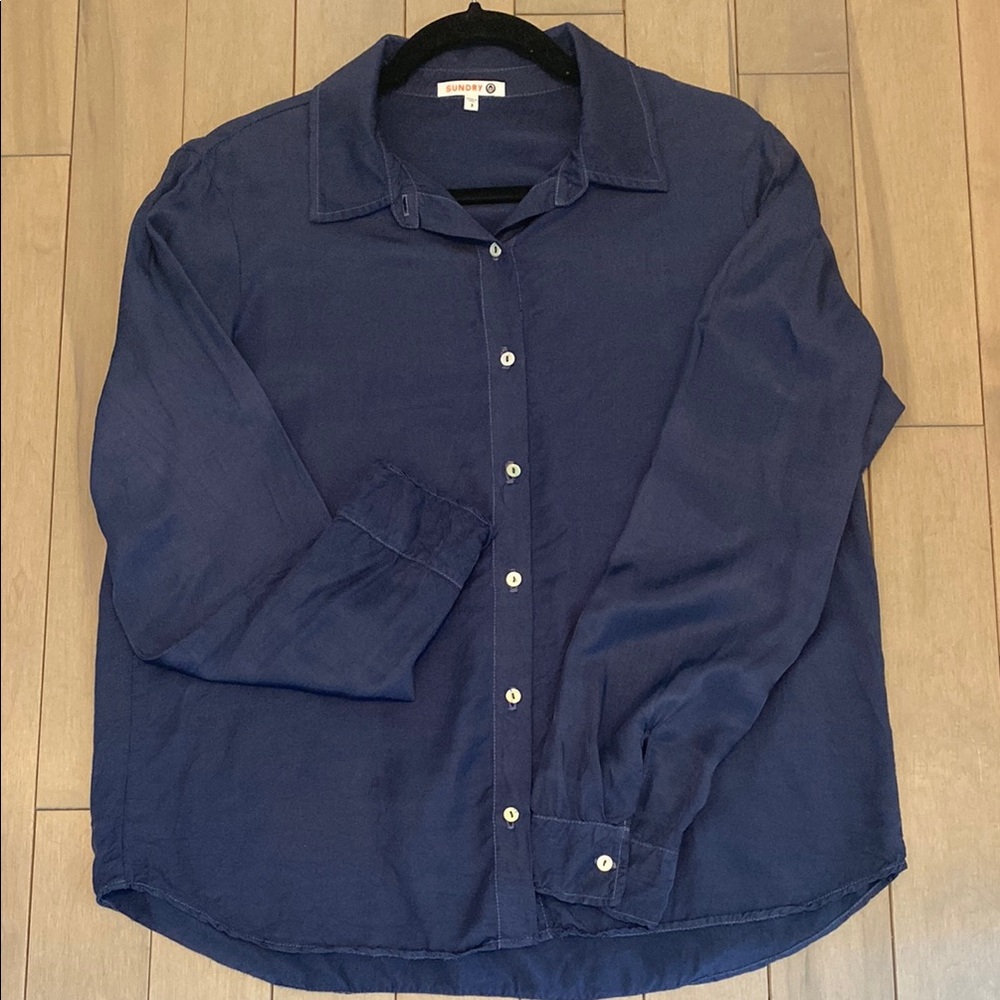 Sundry Navy Blue Blouse 100% Viscose M-L